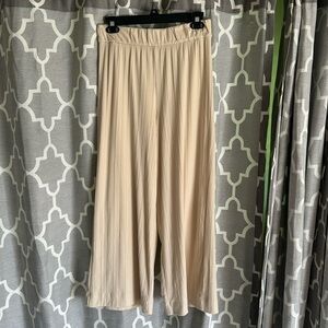 Monkl beige flowy capri pants